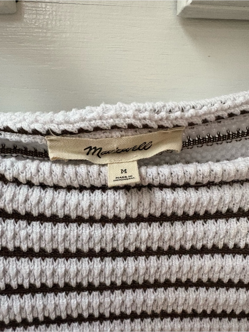 Madewell Embroidered Boxy Knit Tee in Stripe - Picture 5 of 6